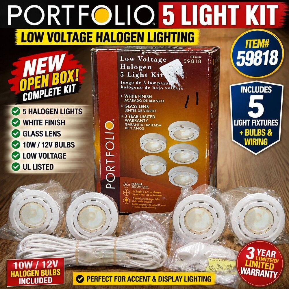 Portfolio Low Voltage Halogen 5 Light Kit White Glass Lens Item 59818